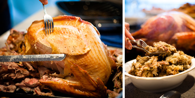 Columbus Food Photography Cutting the Turkey